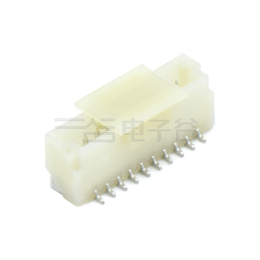 Pitch 1.0mm 180º直立式单排SMT型 Wafer 10Pin 本色