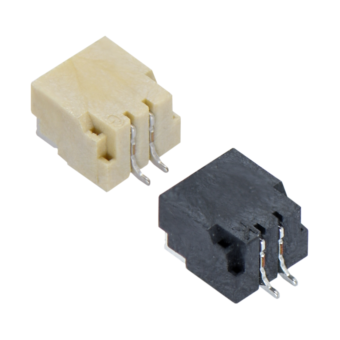 Pitch 1.00mm 90° 卧式单排SMT型 Wafer(不带凸包） 2Pin 本色 HF