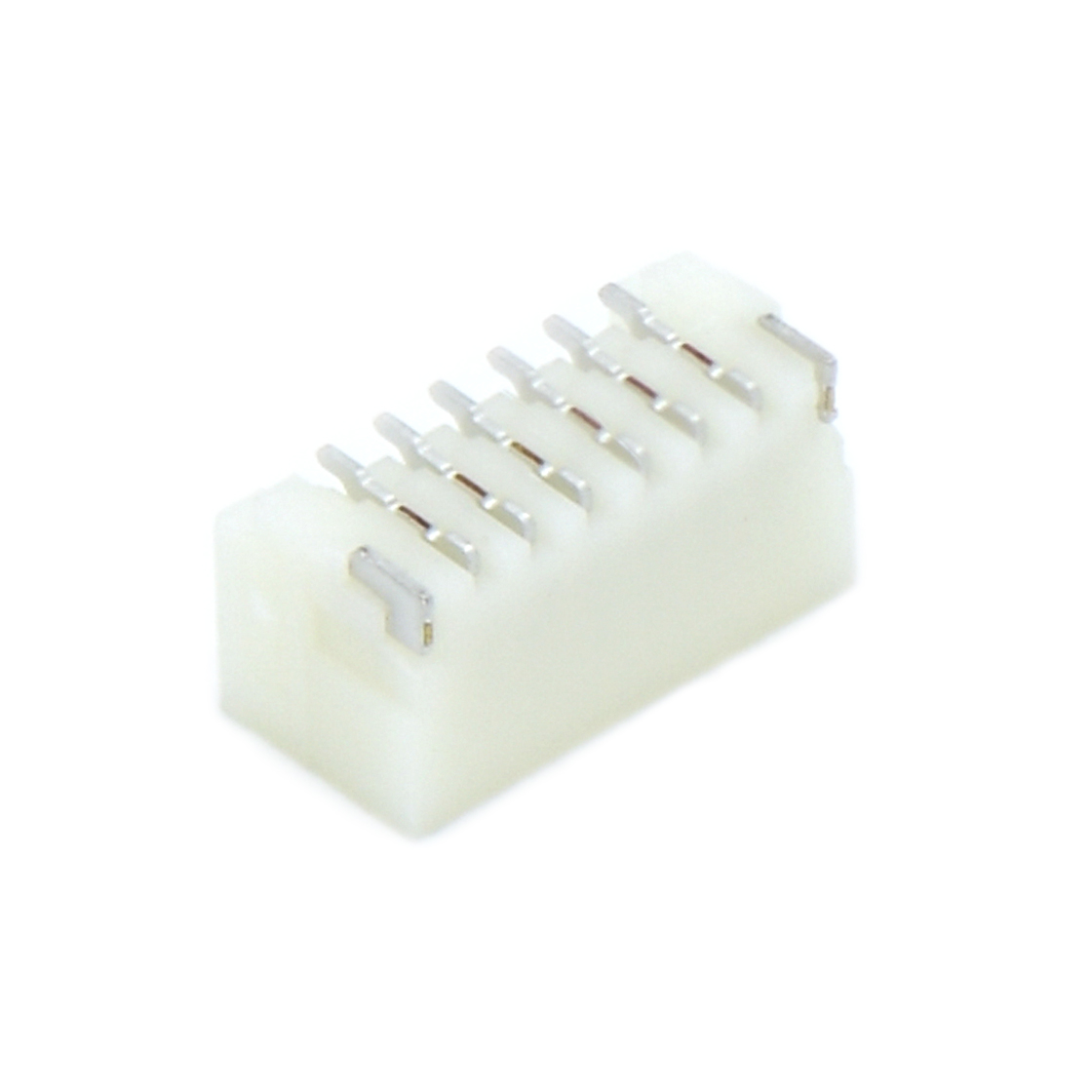 Pitch 1.0mm 直立式180º单排两边带扣SMT型 Wafer 6Pin 本色 HF