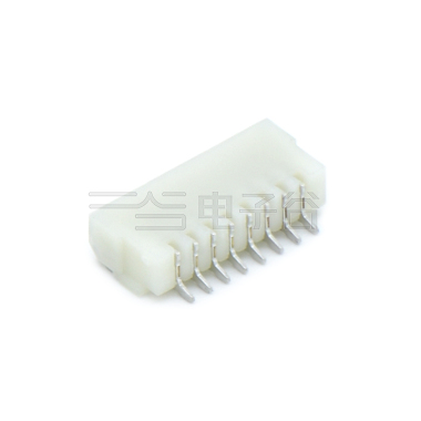 Pitch 1.0mm 卧式90º单排两边带扣SMT型 Wafer 8Pin 本色 HF