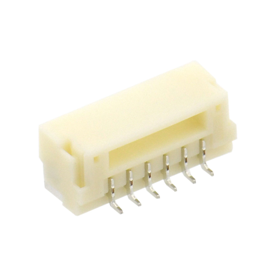 Pitch 1.25mm 单排卧式SMT型 带锁扣无卤Wafer 6Pin 本色 HF