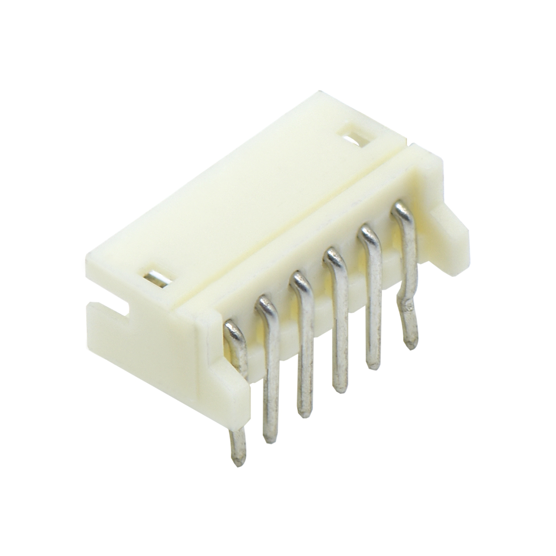 Pitch 1.5mm 卧式90º单排DIP型打外K Wafer 6Pin 本色