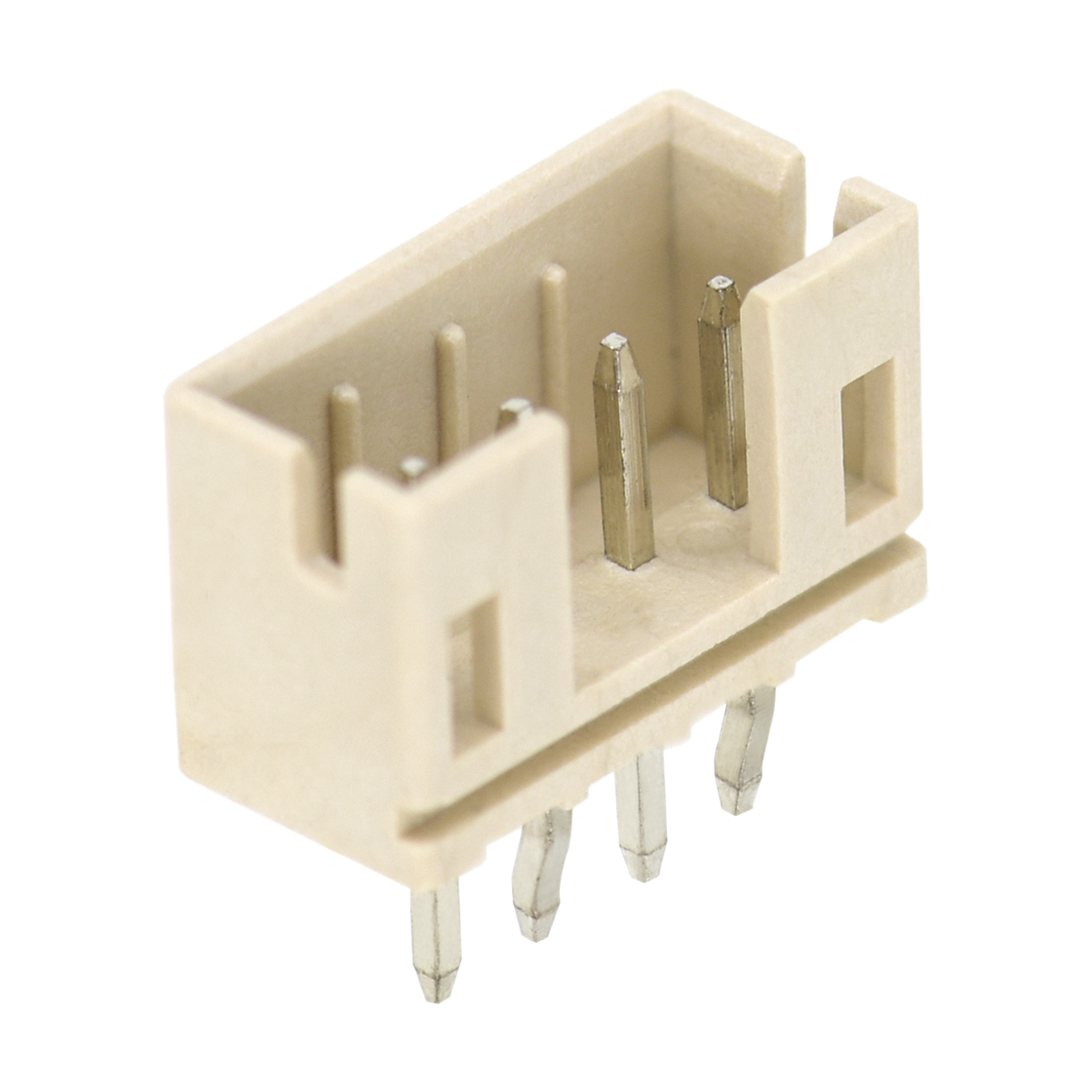 Pitch 2.00mm 180° 单排带定位柱打外K DIP型 Wafer 4Pin 本色 HF