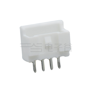 Pitch 2.00mm 180°单排带扣带柱 DIP型 Wafer 4Pin 本色 HF