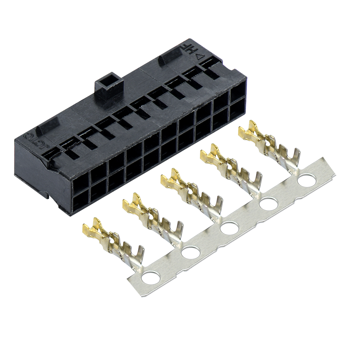 Pitch 2.00mm 双排Housing/带凸台防呆/带卡点 2×10Pin 黑色