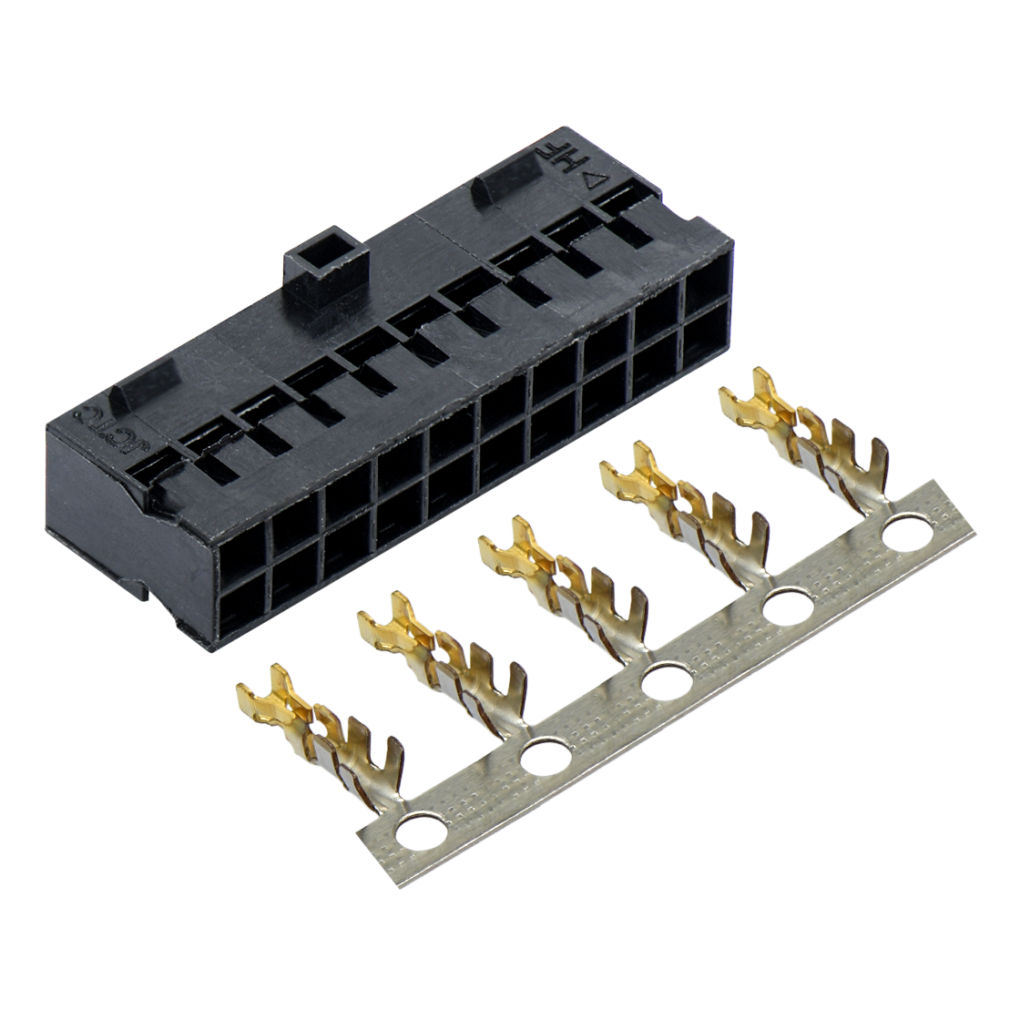 Pitch 2.00mm 双排Housing/带凸台防呆/带卡点 2×10Pin 黑色