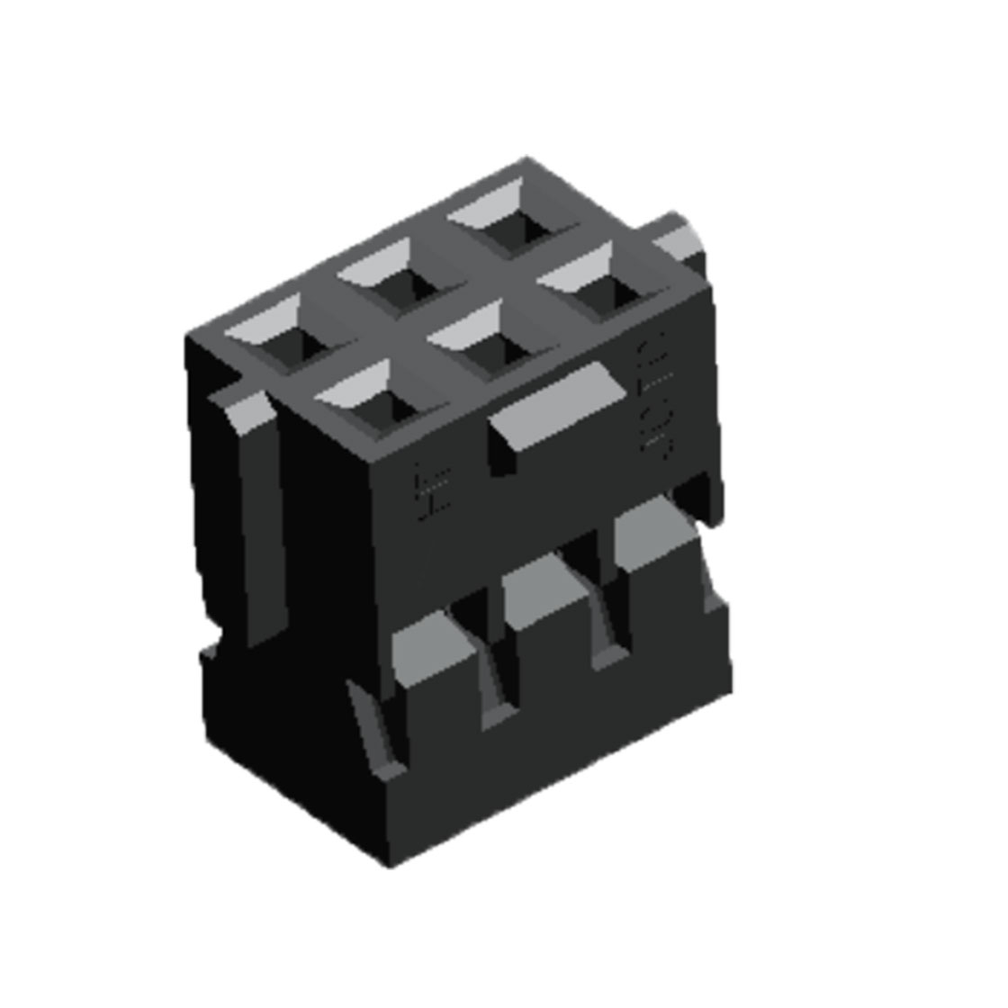 Pitch 2.00mm 双排两侧防呆带卡点Housing