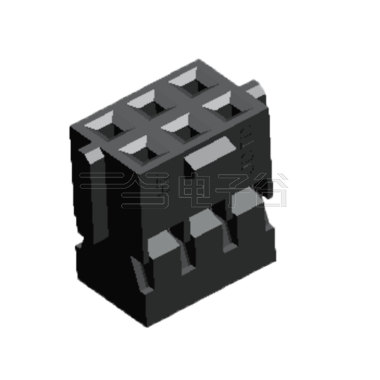 Pitch 2.00mm 双排两侧防呆带卡点Housing 2×3Pin 黑色 HF