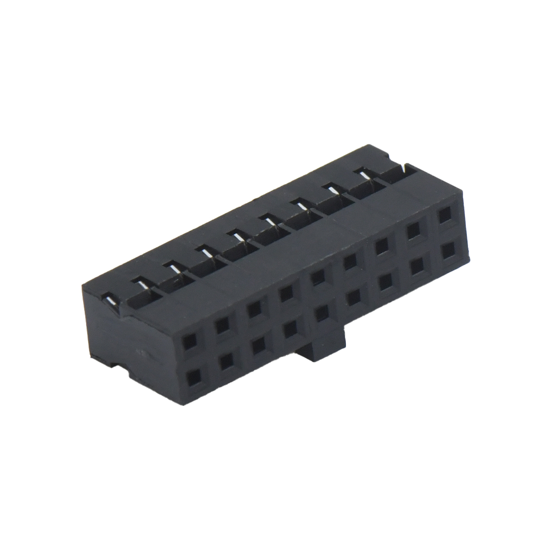 Pitch 2.00mm 双排带凸台Housing 2×9Pin 黑色 HF