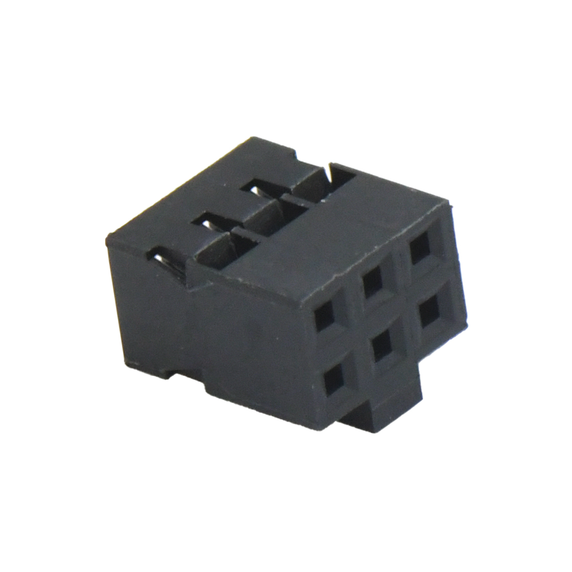 Pitch 2.00 mm 双排带凸台Housing 2X3Pin 黑色