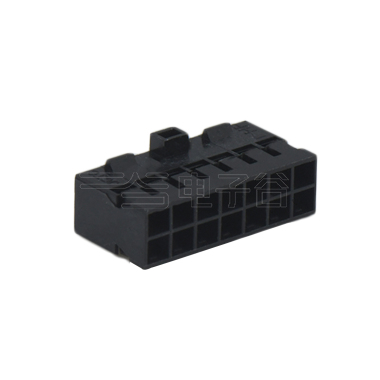 Pitch 2.00mm 双排Housing/带凸台防呆/带卡点 2×7Pin 黑色