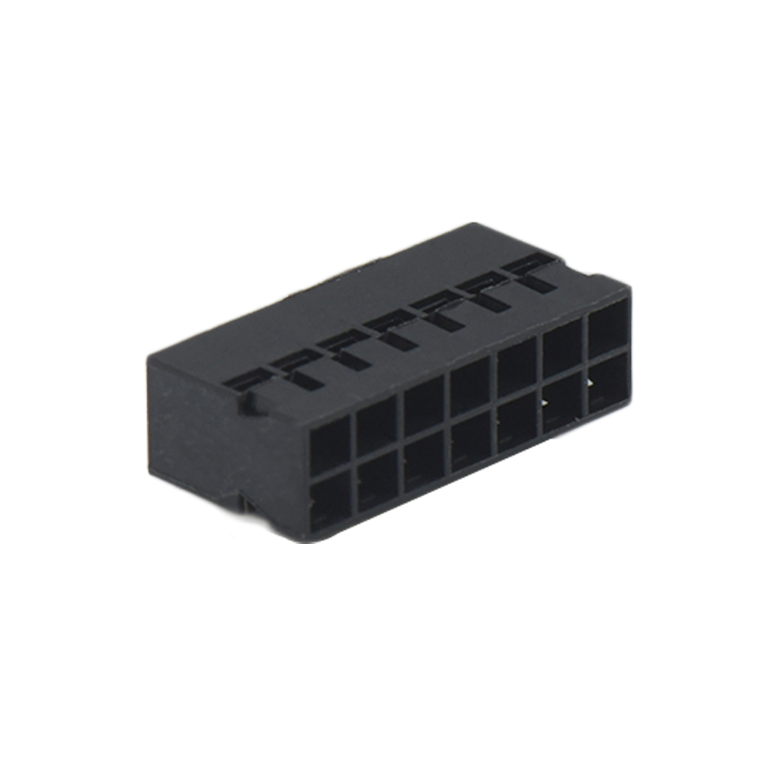 Pitch 2.00mm 双排Housing/带凸台防呆/带卡点 2×7Pin 黑色