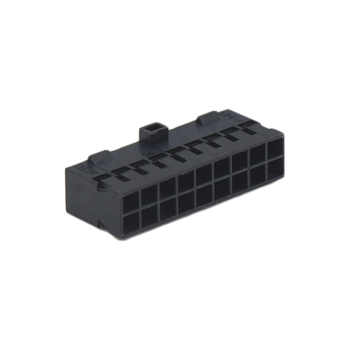 Pitch 2.00mm 双排Housing/带凸台防呆/带卡点 2×9Pin 黑色