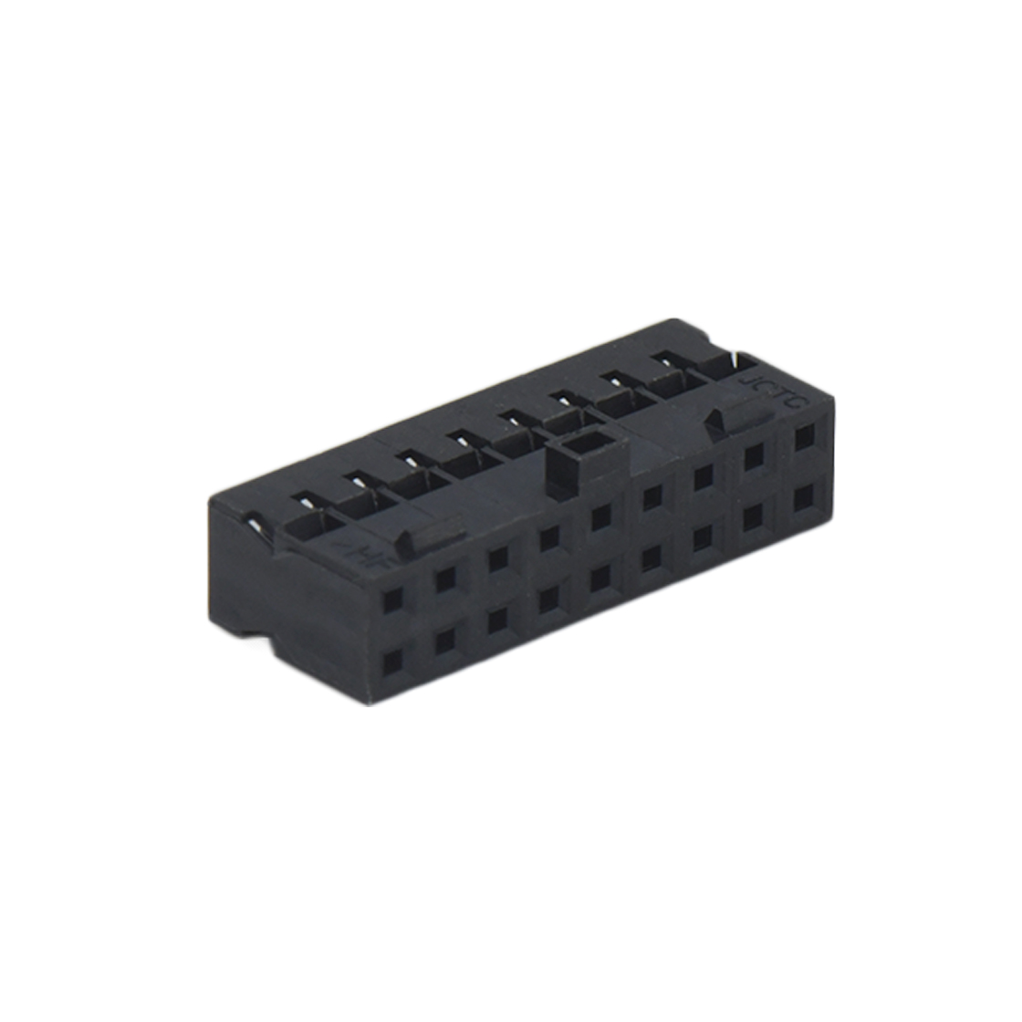Pitch 2.00mm 双排Housing/带凸台防呆/带卡点 2×9Pin 黑色