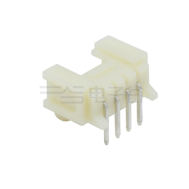 Pitch 2.00mm 90°卧式单排带扣加强型镀雾锡DIP型 Wafer 4Pin 本色 HF