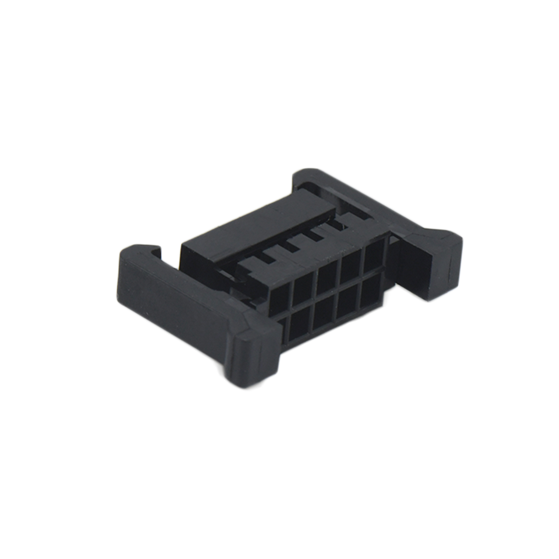 Pitch 2.00 mm 双排双边带扣 Housing 2x5Pin 黑色 HF