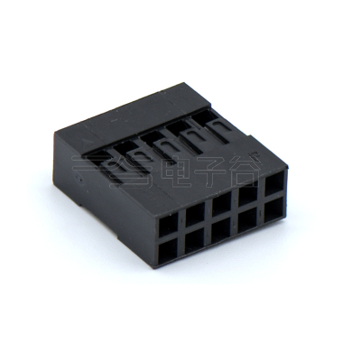 Pitch 2.54mm 双排 Housing 塞第2P 2×5Pin 黑色