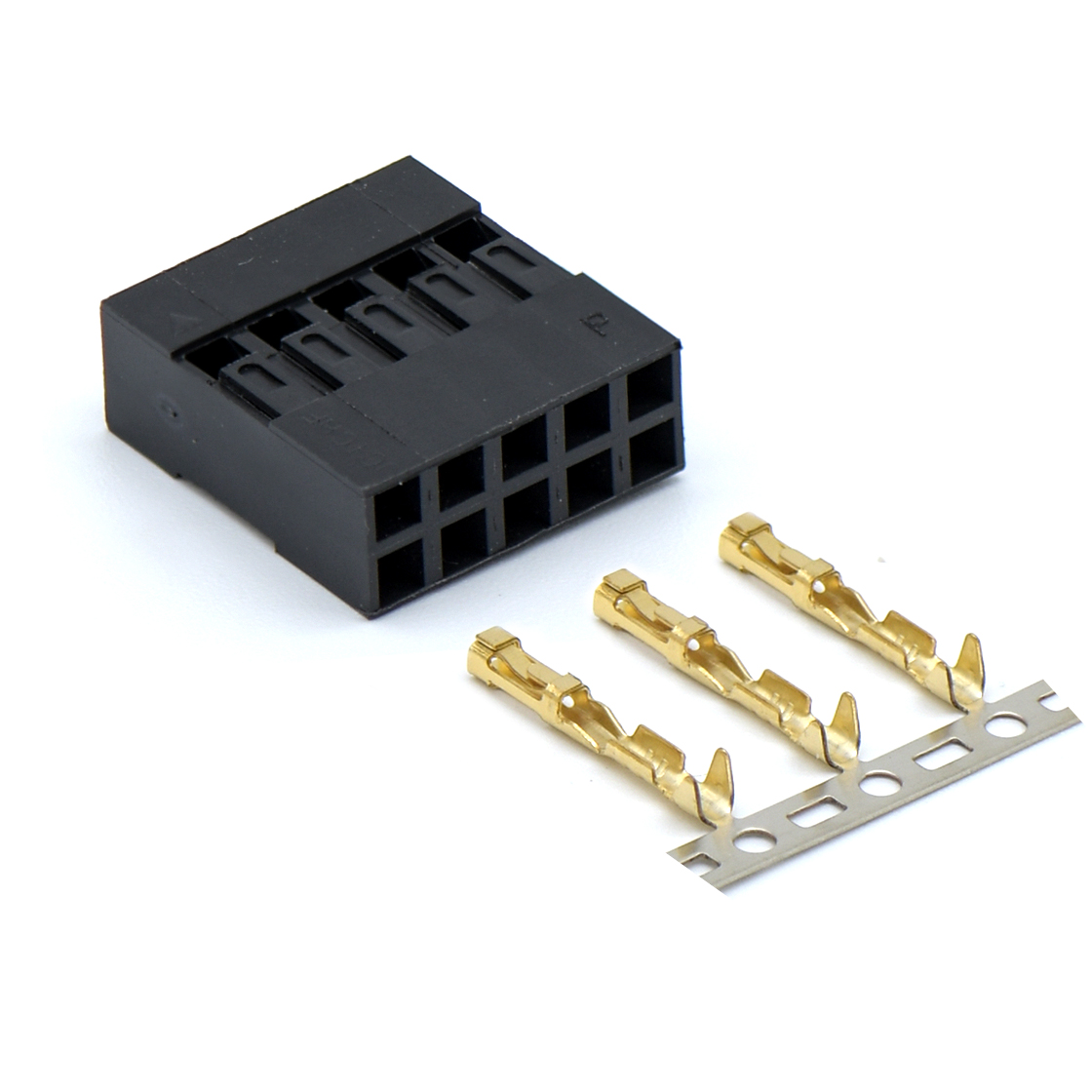 Pitch 2.54mm 双排 Housing 塞第2P 2×5Pin 黑色