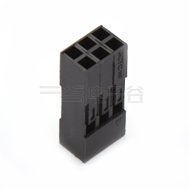 Pitch 2.54mm 双排无卤 Housing 2×3pin 黑色 HF