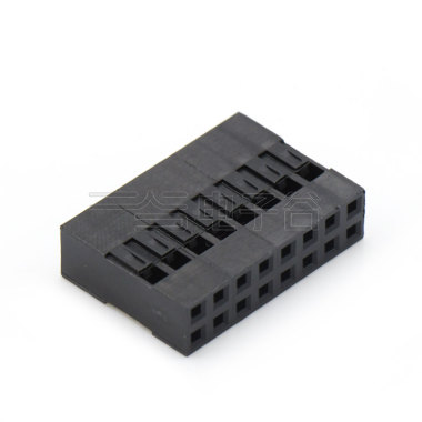 Pitch 2.54mm 双排无卤 Housing 2×8pin 黑色 HF