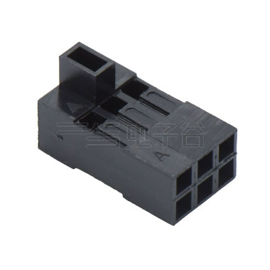 Pitch 2.54mm 双排带高凸台 Housing 2×3pin 黑色