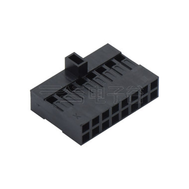 Pitch 2.54mm 双排带高凸台 Housing 2×8pin 黑色