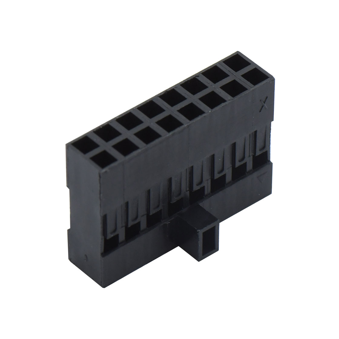 Pitch 2.54mm 双排带高凸台 Housing 2×8pin 黑色