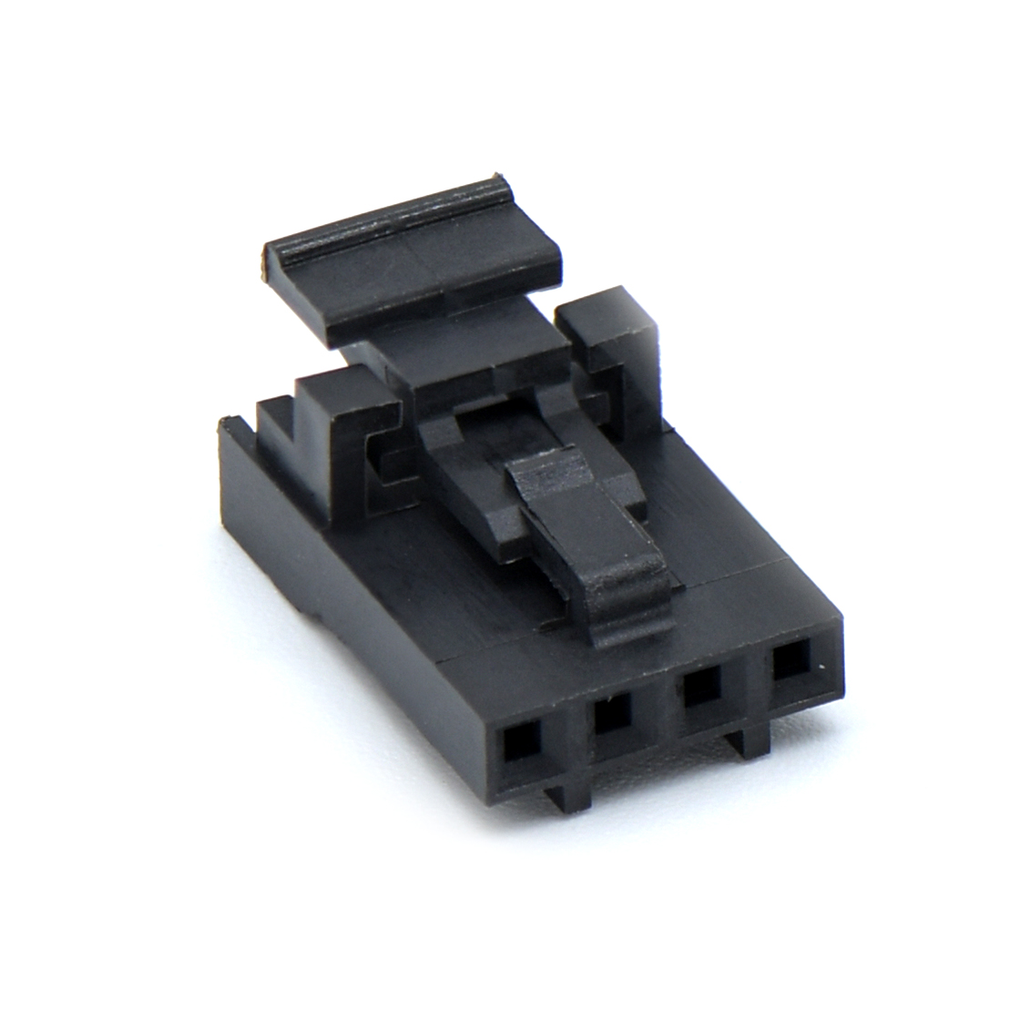 Pitch 2.54mm 单排带扣加高型Housing 4Pin 黑色 HF