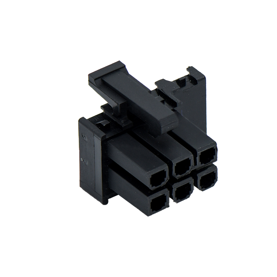 Pitch 4.20mm 双排带卡钩 Housing(左出/未连Pin ) 2×3Pin 黑色 HF