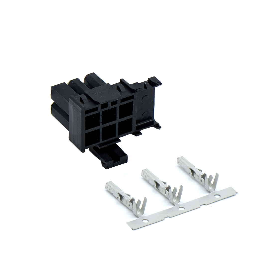 Pitch 4.20mm 双排带卡钩 Housing(左出/未连Pin ) 2×3Pin 黑色 HF