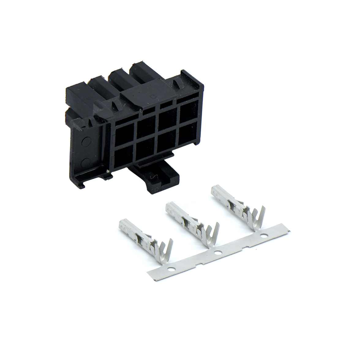 Pitch 4.20mm 双排带卡钩 Housing(右出未连Pin ) 2×4Pin 黑色 HF