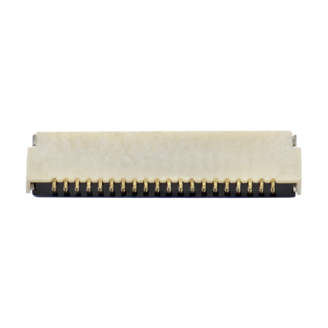Pitch 0.50mm 90°H1.00mm 卧式双面接后掀盖 SMT型 FPC 20Pin 黑色