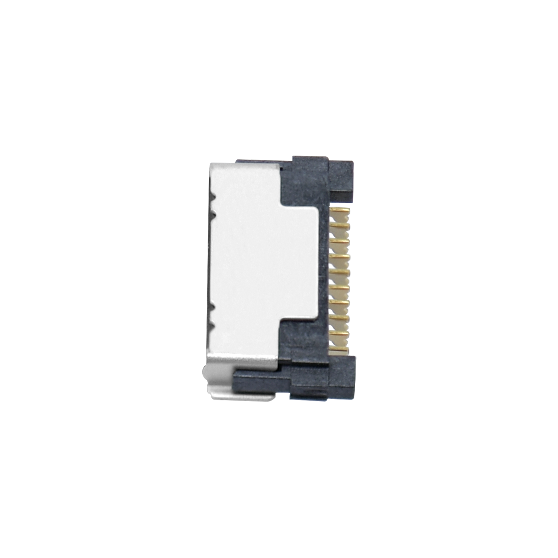 Pitch 0.50mm 90°H1.40mm 卧式双面接SMT型 FPC 10Pin 黑色