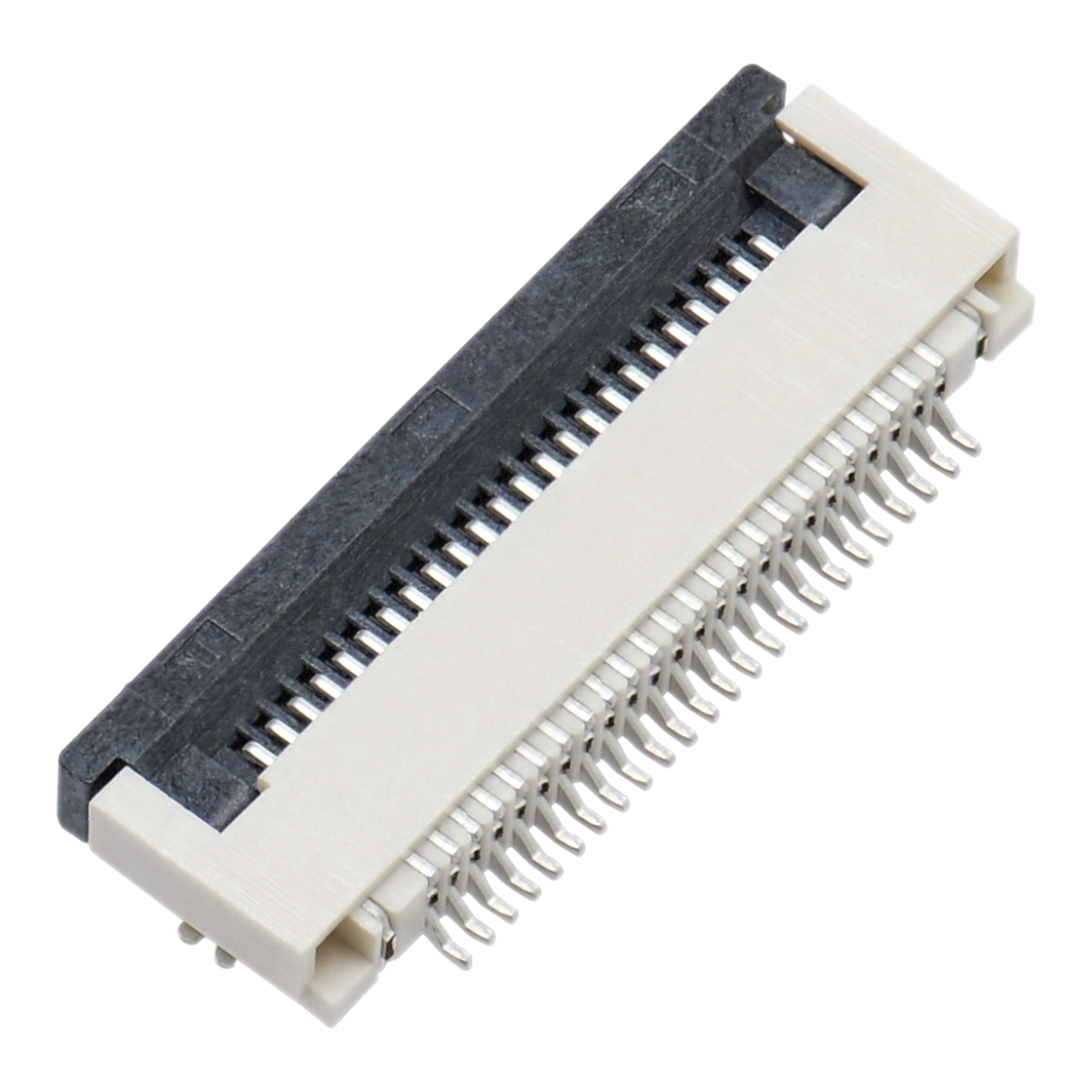 Pitch 0.50mm H2.00mm 卧式下接前掀盖 SMT型 FPC 24Pin 自然色 HF