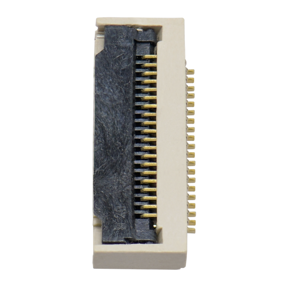 Pitch 0.50mm 90°H1.80mm 卧式下接前掀盖 SMT型 FPC 20Pin 自然色 HF