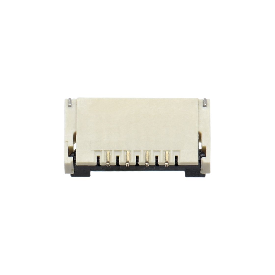Pitch 1.00mm H1.20mm 卧式双面接后掀盖 SMT型 FPC 4Pin 自然色 HF