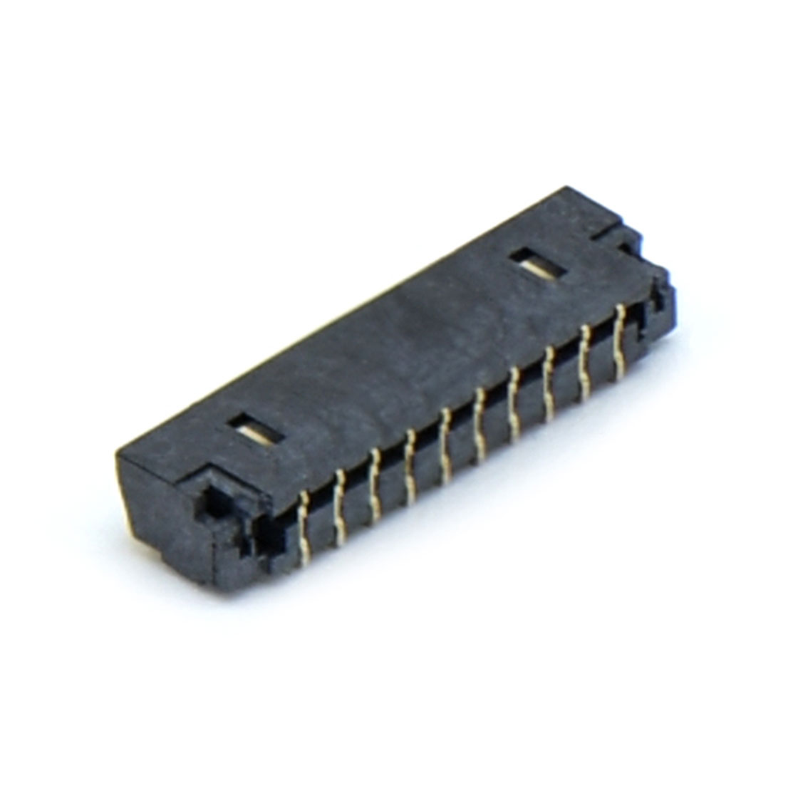 Pitch 0.80mm 90°带卡槽加强型 SMT Wafer 10pin 黑色 HF