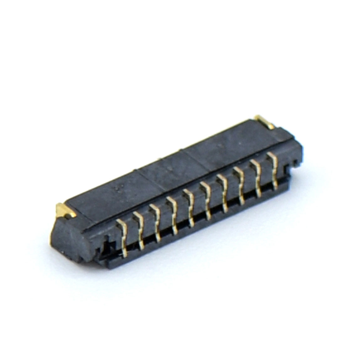Pitch 0.80mm 90°带卡槽加强型 SMT Wafer 10pin 黑色 HF