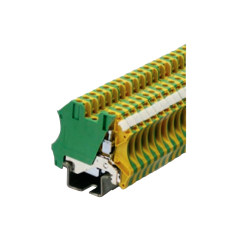 CDU95系列轨道式接线端子 螺丝固定型接线座黄绿色