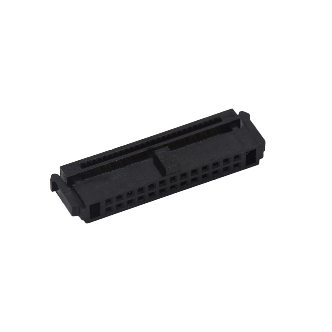 Pitch 1.27mm 180° 双排 DIP 有鼻 公座(2件套)反扣 2X13Pin 黑色 PBT，94V-0 镀全金G/F