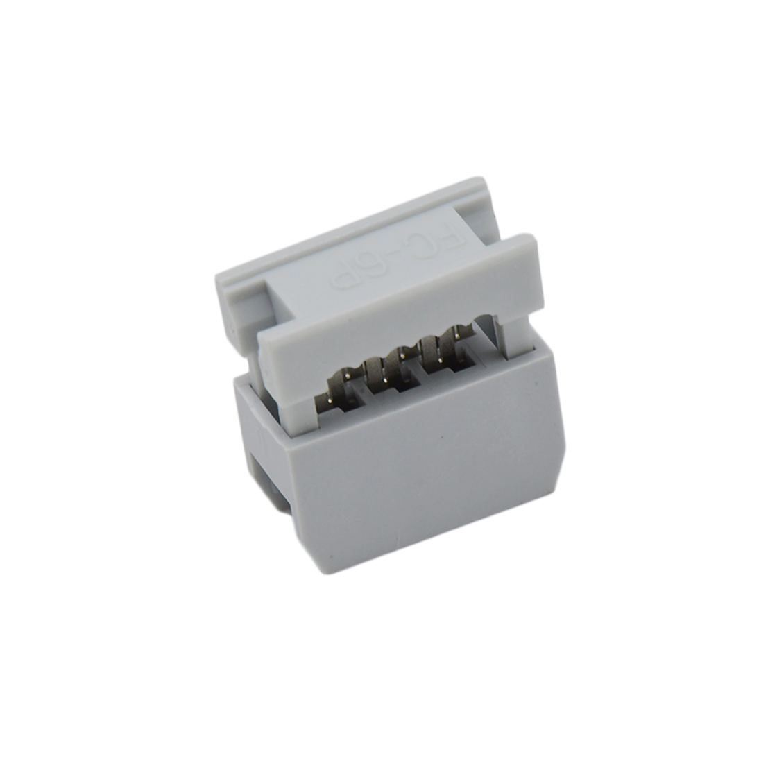 Pitch 2.54mm 180° 双排 DIP IDC 三件套 2X3P 灰色 PBT，94V-0 镀半金G/F