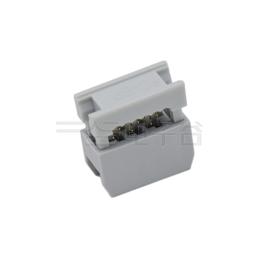 Pitch 2.54mm 180° 双排 DIP IDC 三件套 2X3P 灰色 PBT，94V-0 镀半金G/F