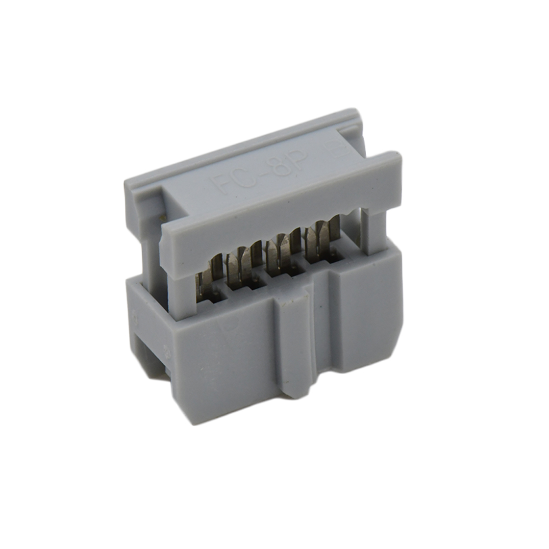 Pitch 2.54mm 180° 双排 DIP IDC 三件套 2X4P 灰色 PBT，94V-0 镀半金G/F
