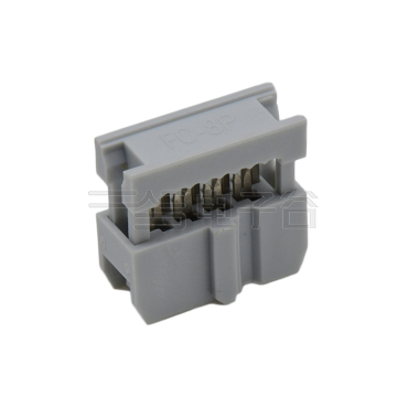 Pitch 2.54mm 180° 双排 DIP IDC 三件套 2X4P 灰色 PBT，94V-0 镀半金G/F