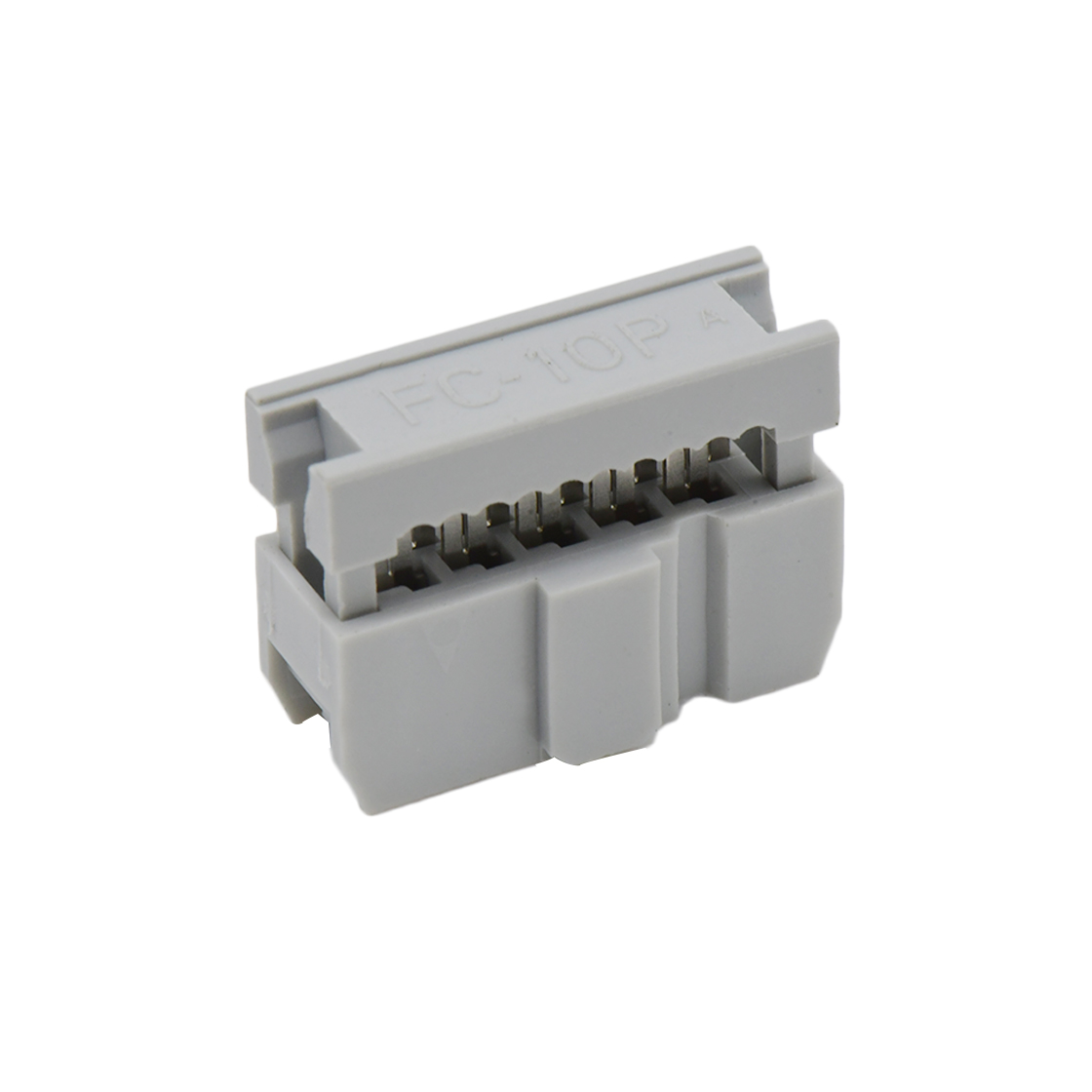 Pitch 2.54mm 180° 双排 DIP IDC 三件套 2X5P 灰色 PBT，94V-0 镀半金G/F