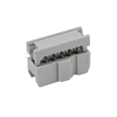 Pitch 2.54mm 180° 双排 DIP IDC 三件套 2X5P 灰色 PBT，94V-0 镀半金G/F