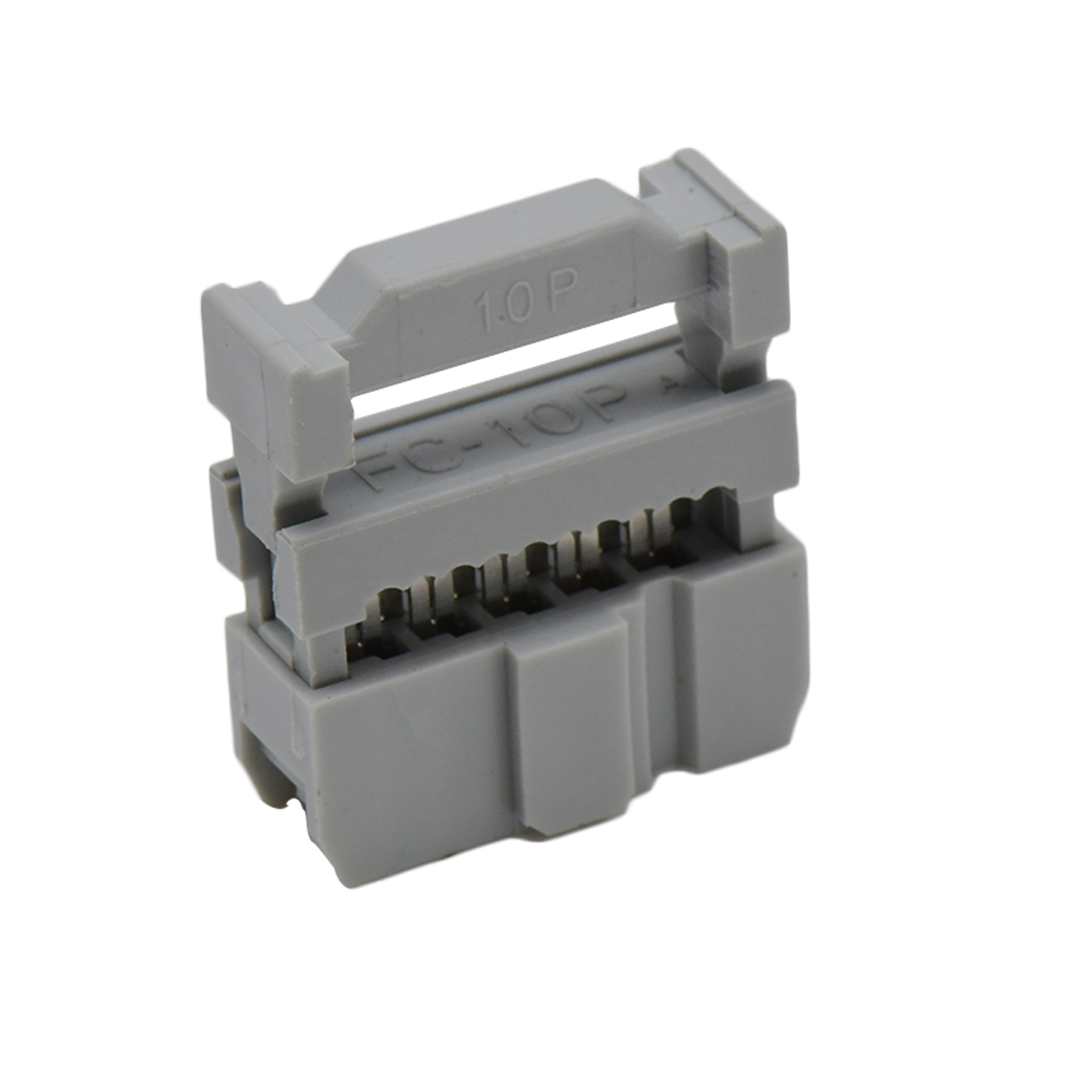 Pitch 2.54mm 180° 双排 DIP IDC 三件套 2X5P 灰色 PBT，94V-0 镀半金G/F