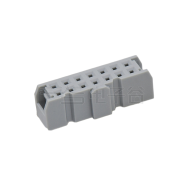 Pitch 2.54mm 180° 双排 DIP IDC 三件套 2X7P 灰色 PBT，94V-0 镀半金G/F