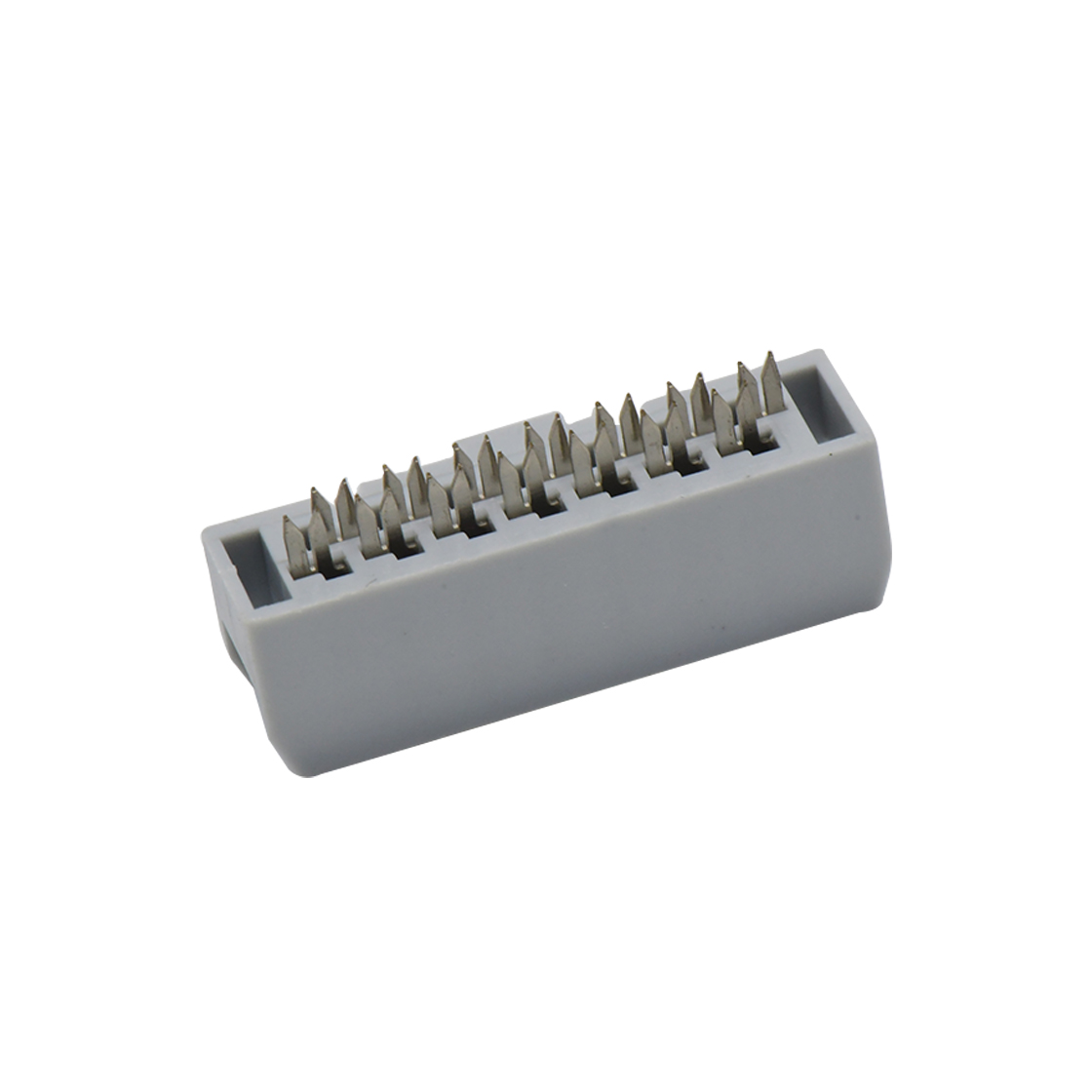 Pitch 2.54mm 180° 双排 DIP IDC 三件套 2X7P 灰色 PBT，94V-0 镀半金G/F