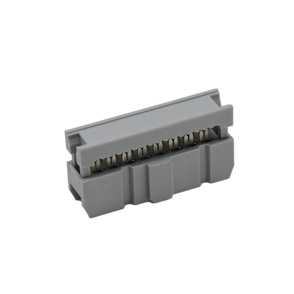 Pitch 2.54mm 180° 双排 DIP IDC 三件套 2X8P 灰色 PBT，94V-0 镀半金G/F